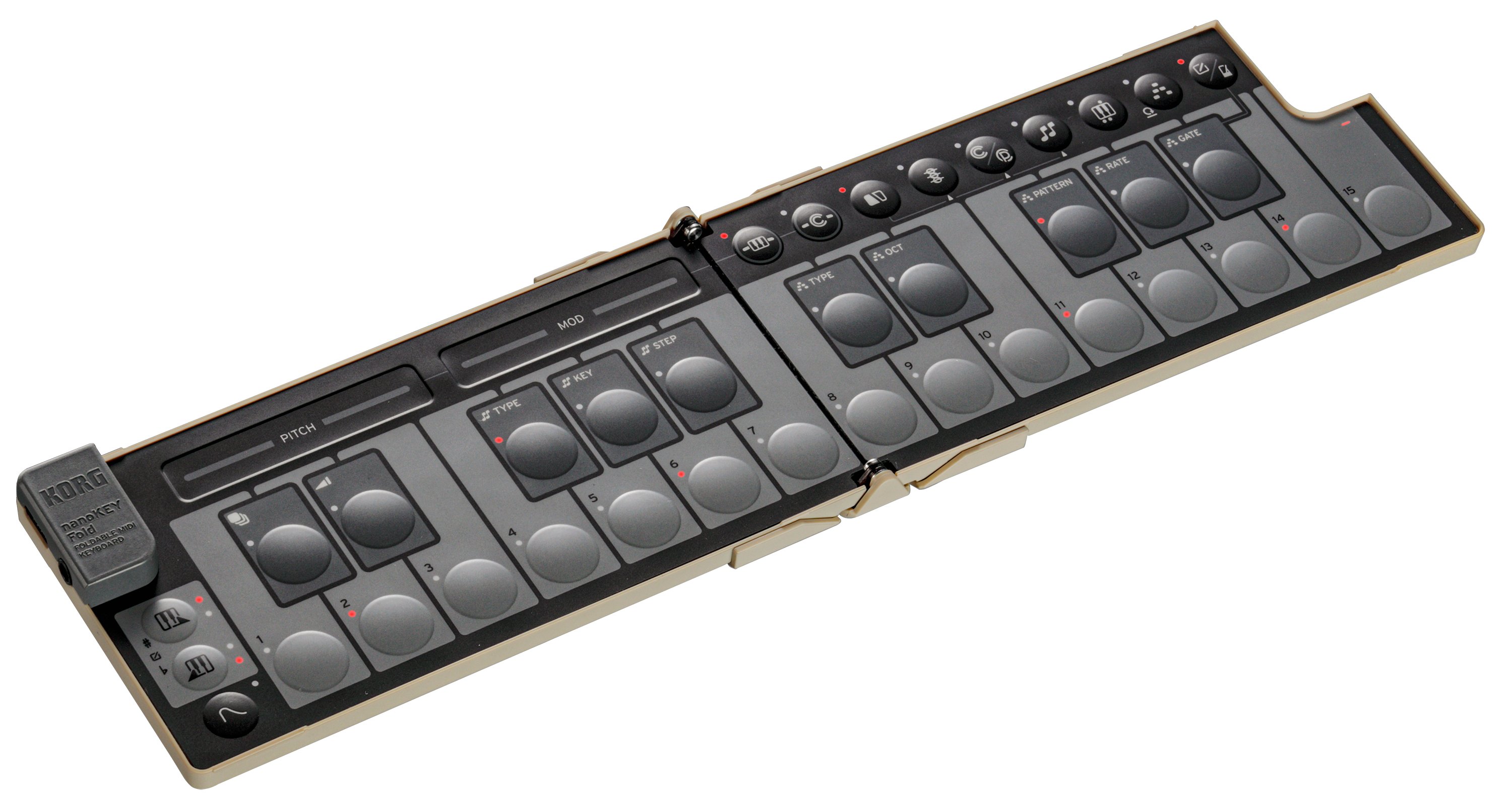 Korg nanoKEY Fold MIDI Keyboard In Sand Beige - Andertons Music Co.